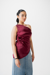 GARNET GLOW Satin Top